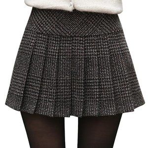 A-Line Wool Blend Pleated Mini Skirt XS *NWT*